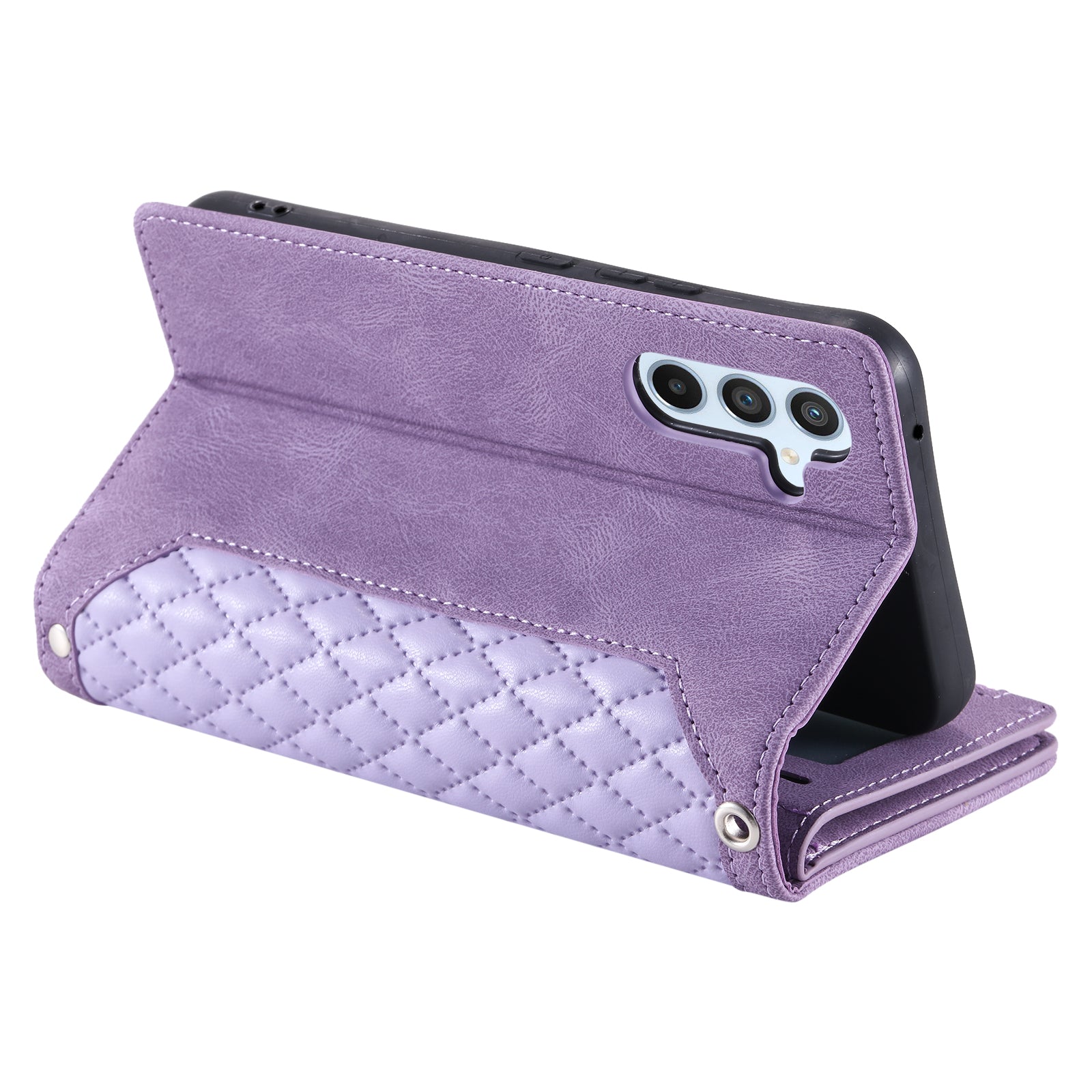 For Samsung Galaxy S23 FE PU Leather Phone Case Shell Rhombus Texture Zipper Pocket Wallet Stand Cover For Samsung Galaxy S23 FE PU Leather Phone Case Shell Rhombus Texture Zipper Pocket Wallet Stand Cover